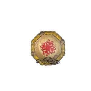 Vintage Italian Florentine Resin Red And Gold Server Tray Victorian Gold Gild